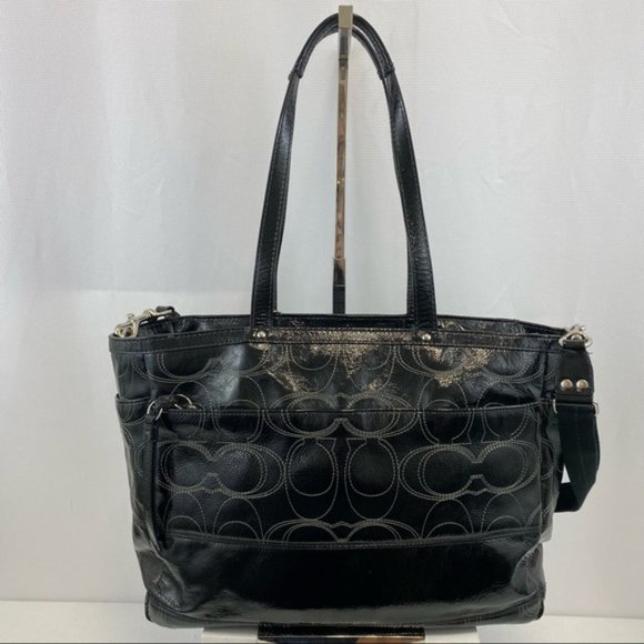 Coach Patent Leather Weekender, Signature C Diaper or Travel Bag - Picture 9 of 17